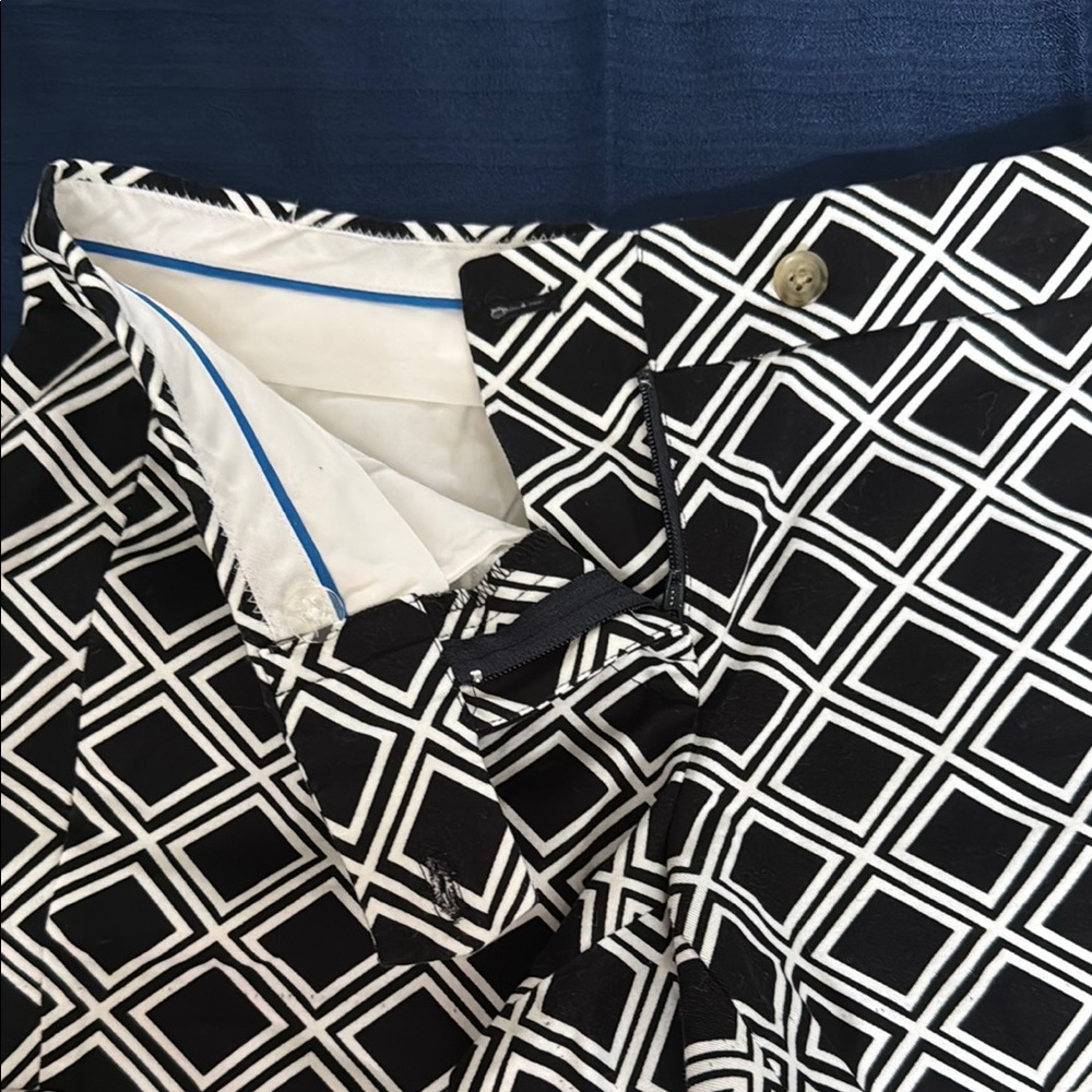 J. Crew Black and White Diamond Pattern High Waist Shorts - Picture 3 of 4